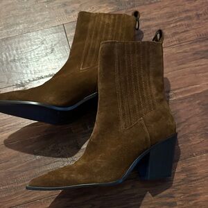 Zara Brown Suede cowboy Boots